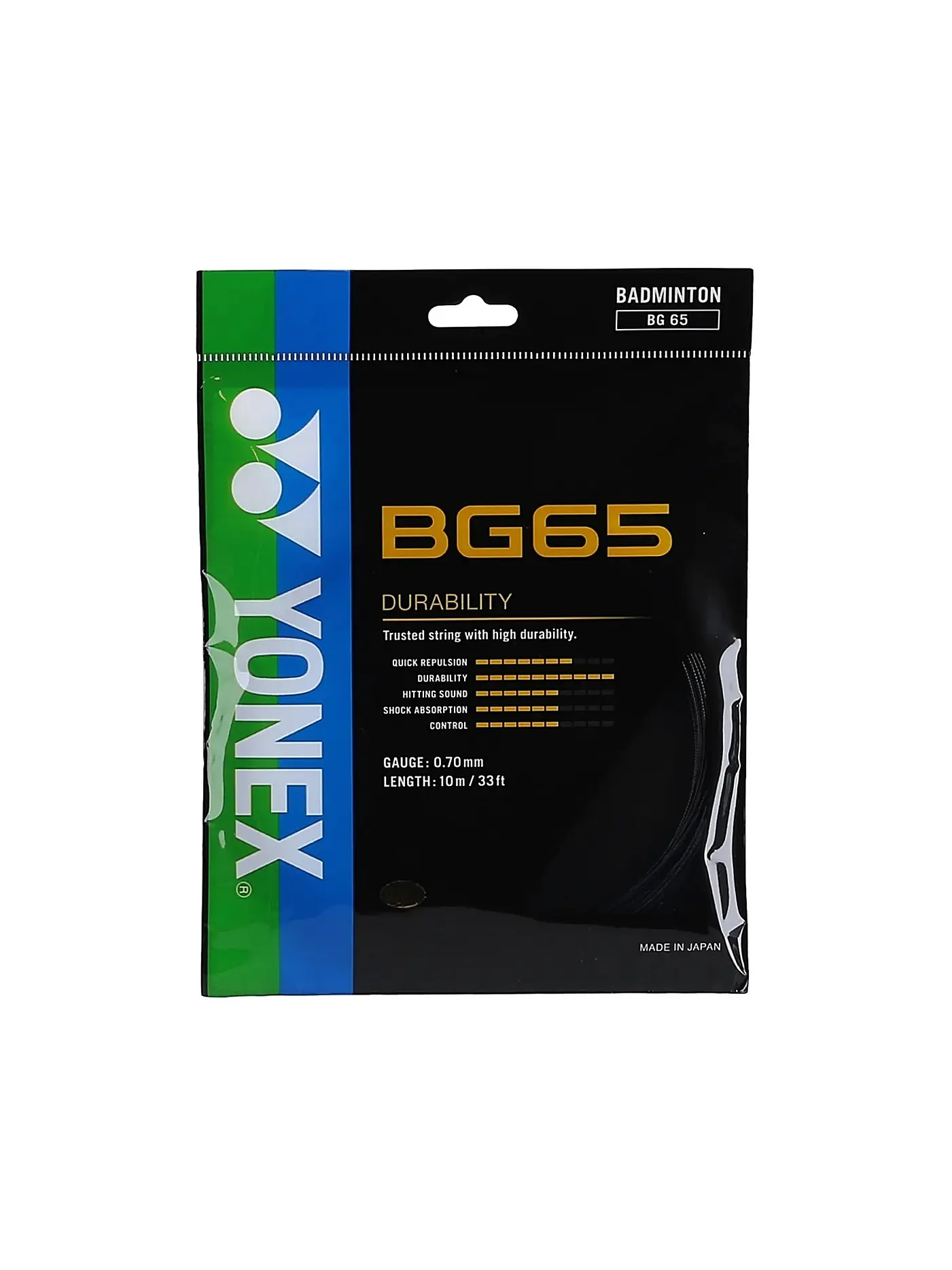 YONEX | Badmintonsaite BG65 Set - Kunstsaite Amber | 
